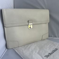 Tumi White Leather Laptop Bag