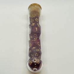 Polyhedral Dice 7-Piece Set for D&D Red Blood Dice + Potion-theme Storage Flask