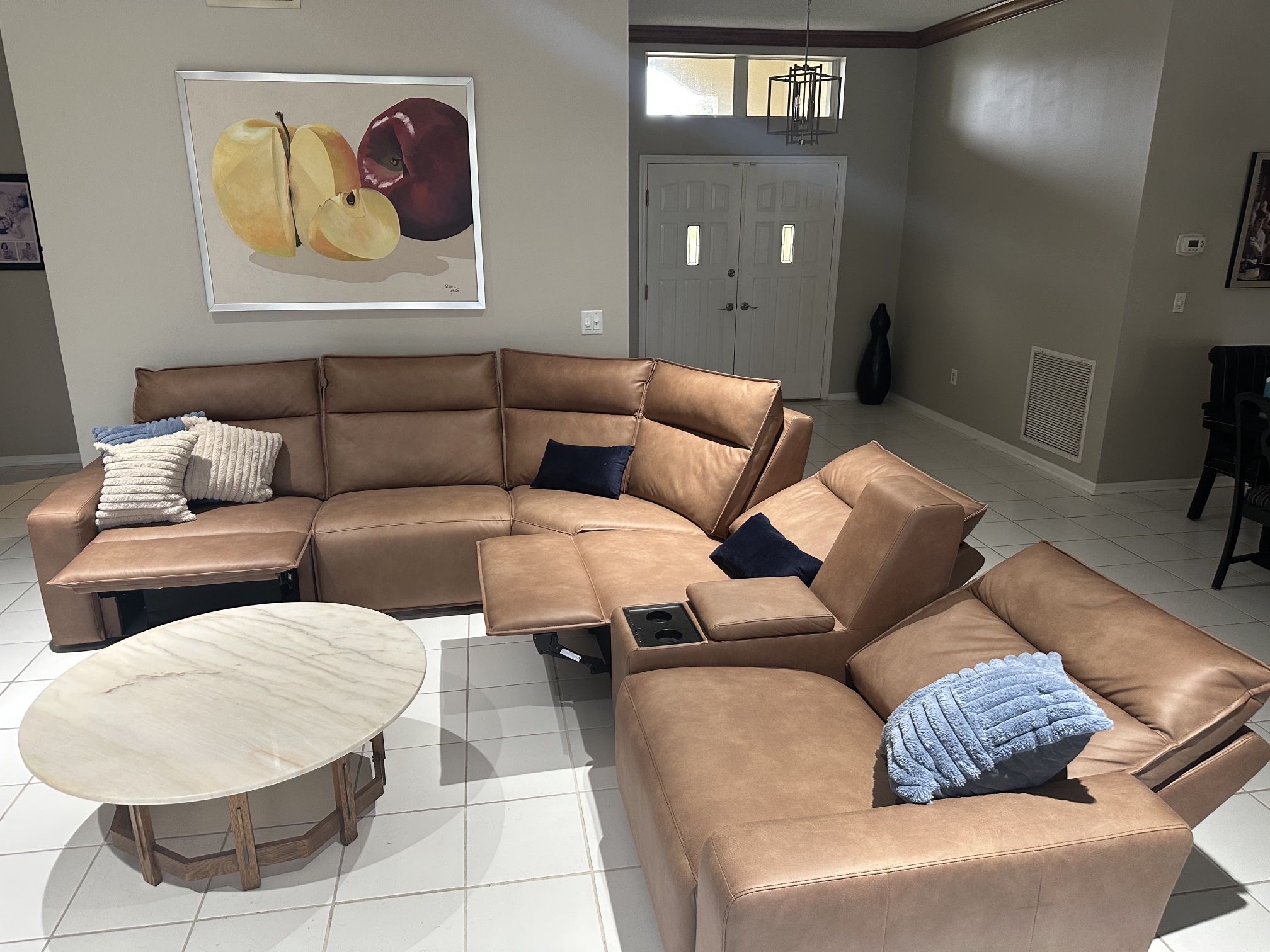 Saddle Power Reclining Modular With Bluetooth Console