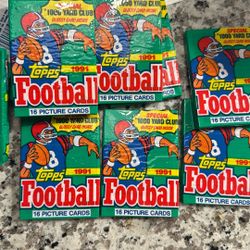 35 Topps 1991 Football (16Picture Cards) Packs