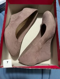 Taupe Suede Wedge Heels Size 7