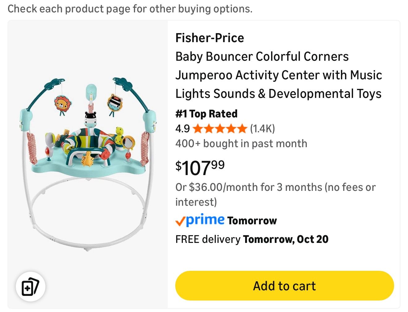 Fisher Price Jumperoo (pink) 