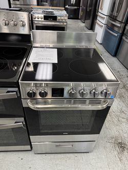 24” wide  4 burner electric range with convection and self cleaning
