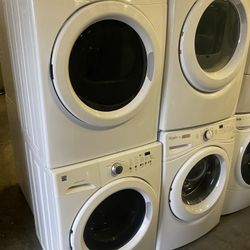 WASHER & DRYER LAUNDRY PAIR KENMORE FRIGIDAIRE SETS ELECTRIC FRONT LOAD with WARRANTY ATTACHMENTS DELIVERY