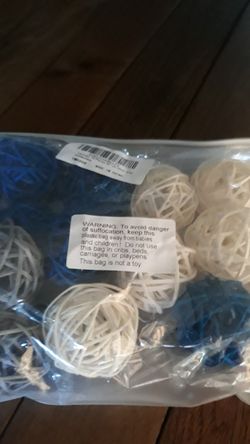 Small decorative balls grey blue white
