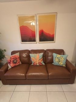 Leather couch set