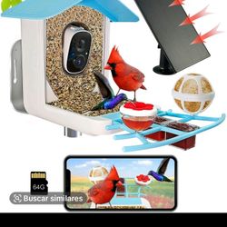 Bird Feeder with Camera, Solar Powered, 2K 3MP HD Live Video & Playback, Al Identify, 2.4GHz Wi-Fi, Outdoor Bird Watching Gift for Bir