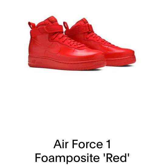 Red nike air force 1 foamposite hot sale
