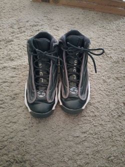 Black and white high top youth Jordans