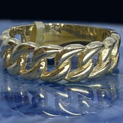 $900 Yellow Gold Cuban Ring Band 