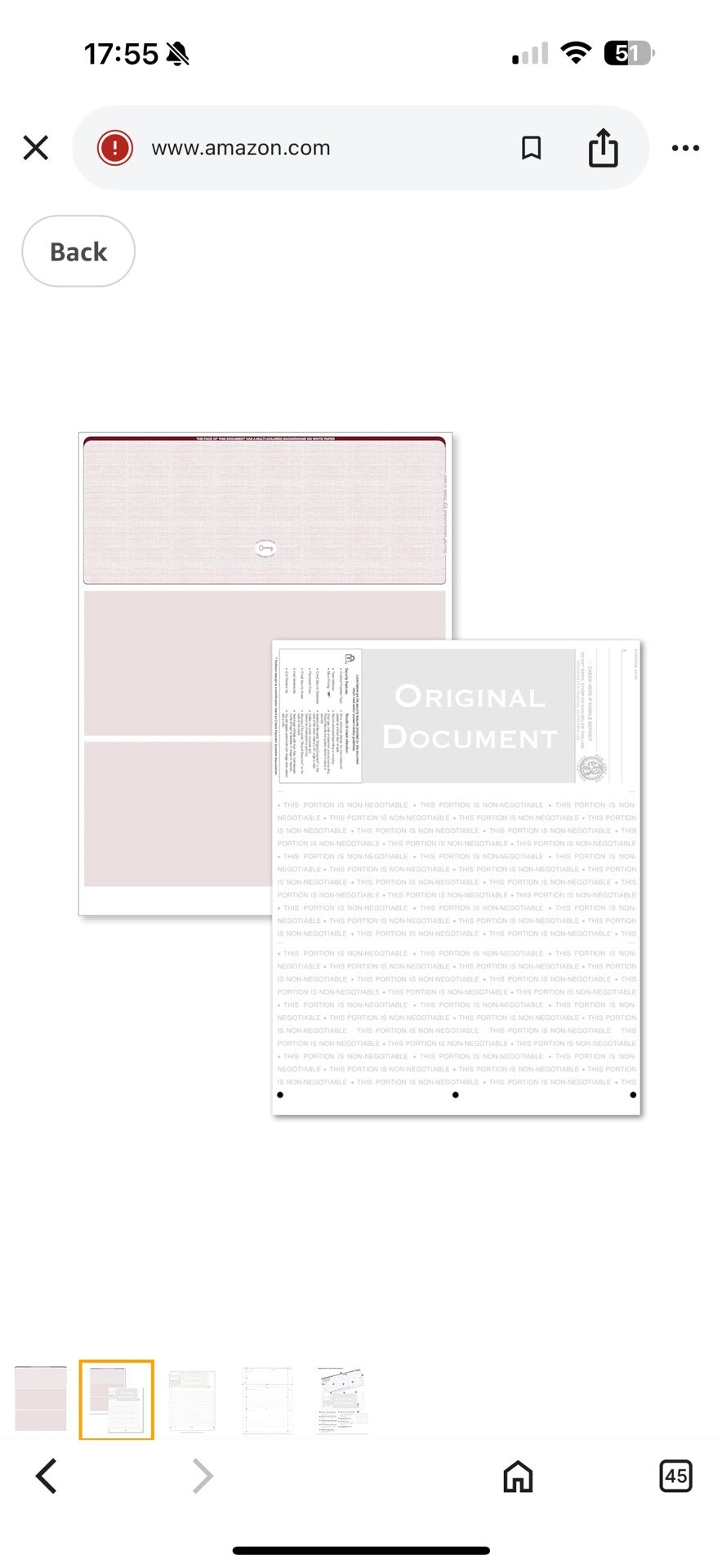 Blank High Security Top Computer Checks, 250 Burgundy Checks