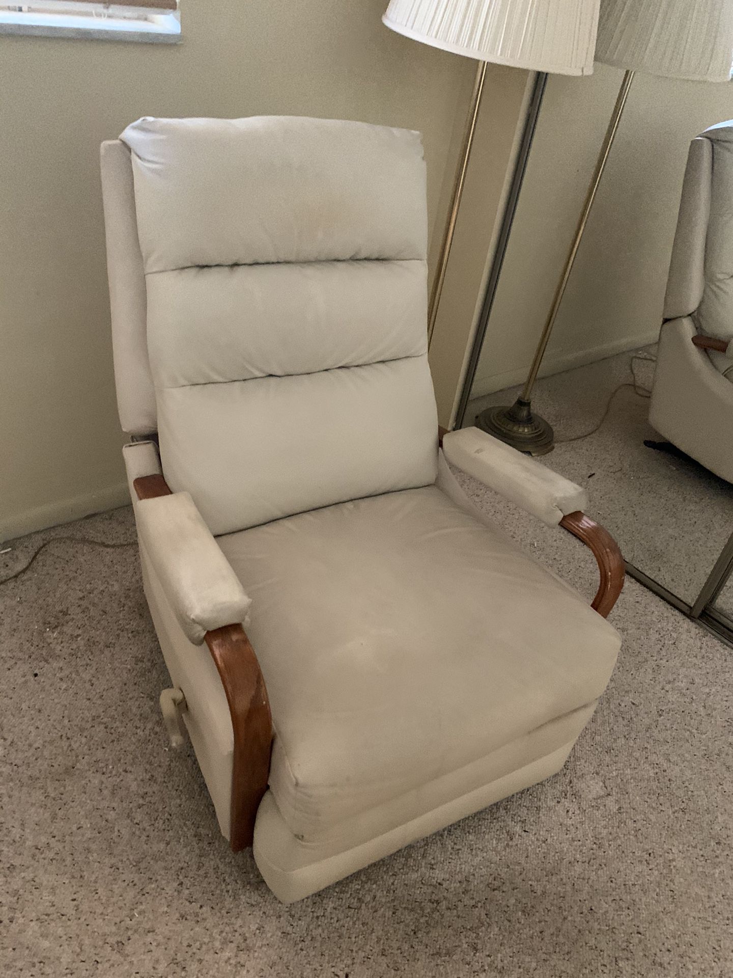 White leather recliner chair