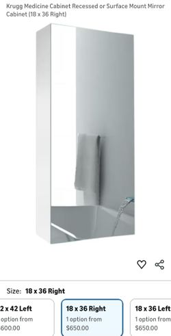 Store
Krugg Medicine Cabinet Recessed or Surface Mount Mirror Cabinet (18 x 36 Right)