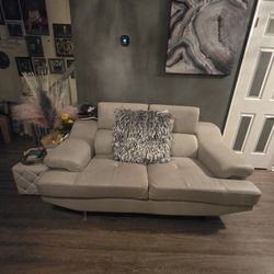 Gently Used Raymour & Flanigan Genuine Leather Sofa Set 