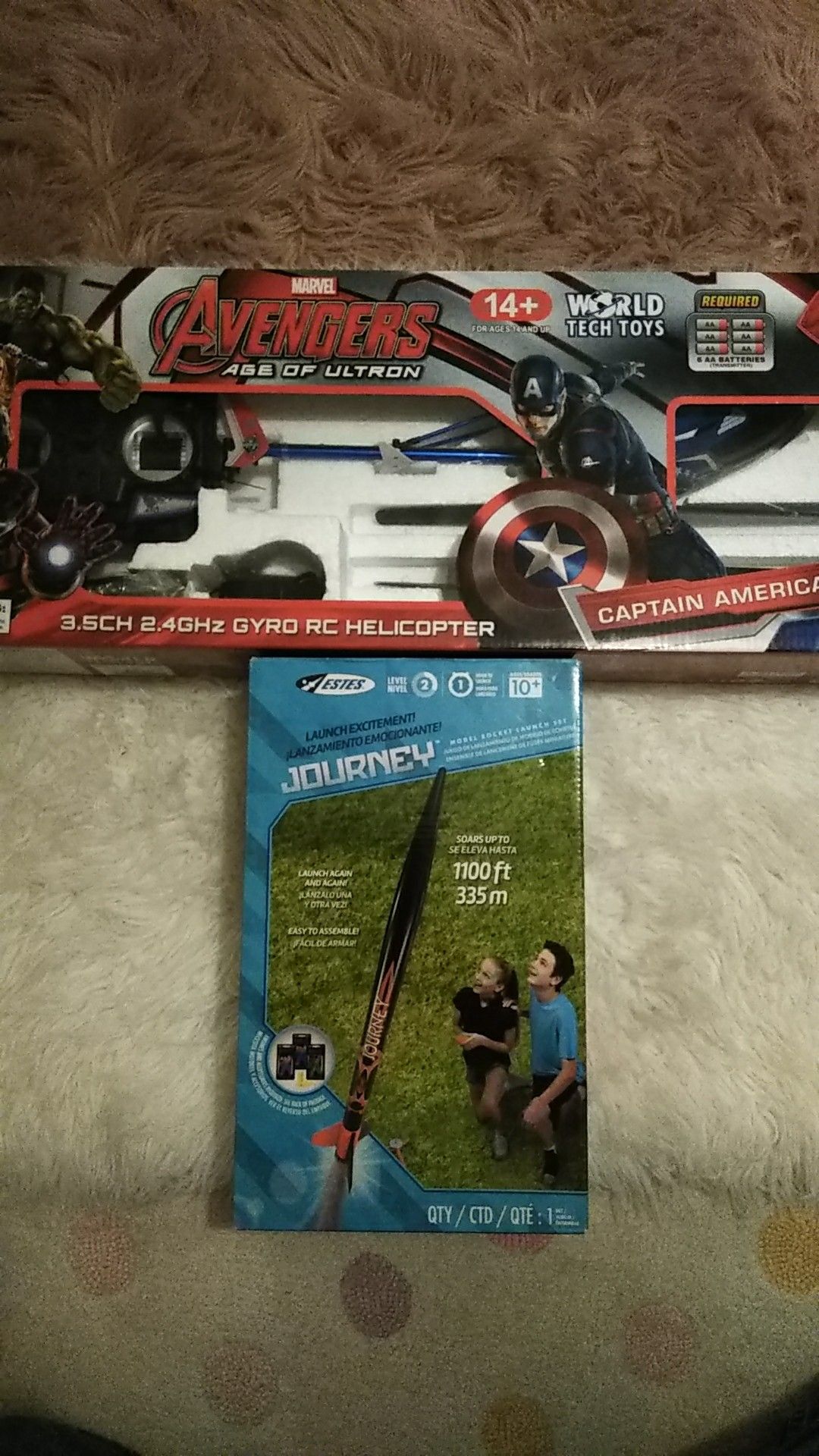 Captain America helicopter and journey rocket brand new