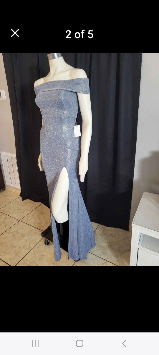 Glamorous Prom or Wedding Dress - Size 3 with slit and Kick train
