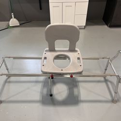 Eagle Health Supplies Toilet-to-Tub Sliding Transfer Bench and Shower Chair (XX Long)- Sliding system, Multiple Safety Features,