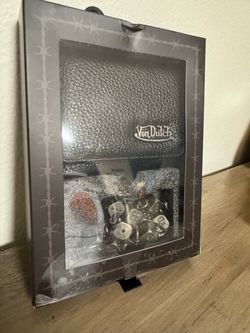 Von Dutch Black Leather Wallet Gift Set