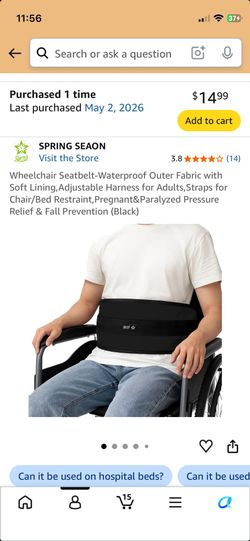 Seat belt for a electric wheelchair