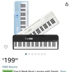 The ONE Smart Keyboard COLOR 61 Lighted Keys Piano Keyboard, Music Keyboard for Beginners with 256 Tones, 64 Polyphony, Built-in LED Lights and Free A