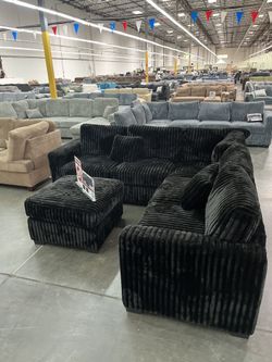 New Black Sectional 