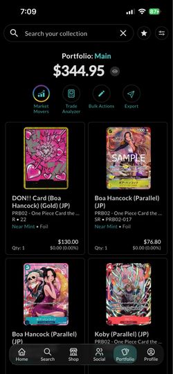 One piece Japanese cards