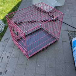 Pink Medium Size Dog Crate 