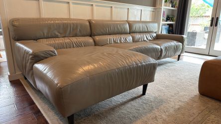 Leather sectional couch