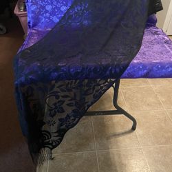 Black Rectangle Shawl 