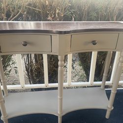 Gray Console, Sofa Table, Entryway. With Two Drawers Very Good Condition.