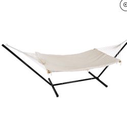 New 2 Person Portable 12 ft Hammock with Stand and Pillow In Box