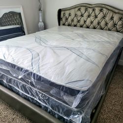 NEW QUEEN MATTRESS WITH BOX SPRING ♨️ Bed frame is not available