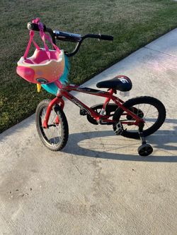 Huffy Red Bicycle & Unicorn Helmet