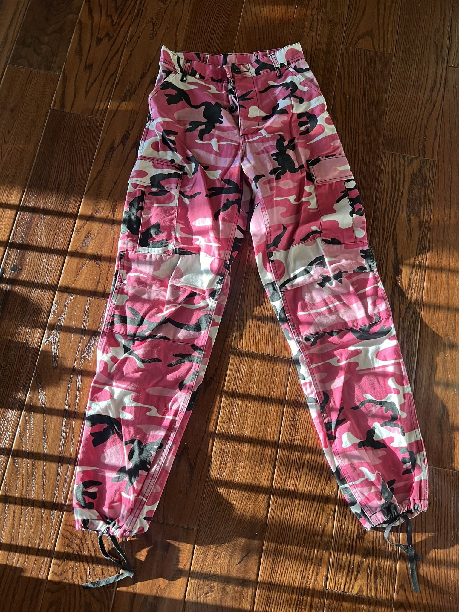 Pink Camo Baggy Cargo Street Pants