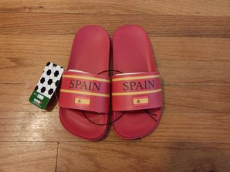 NEW Spain Red Kids Slide Sandals 2/3