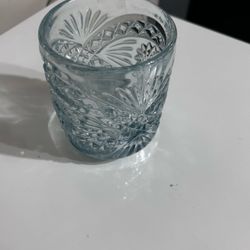 Blue Cut Glass Crystal Tumbler