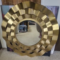 Large Metal Brass Mirror