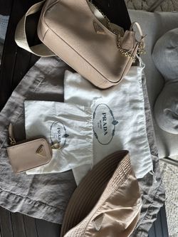 Prada Leather bag And Nylon hat