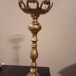14" Vintage Brass Candlestick Holder