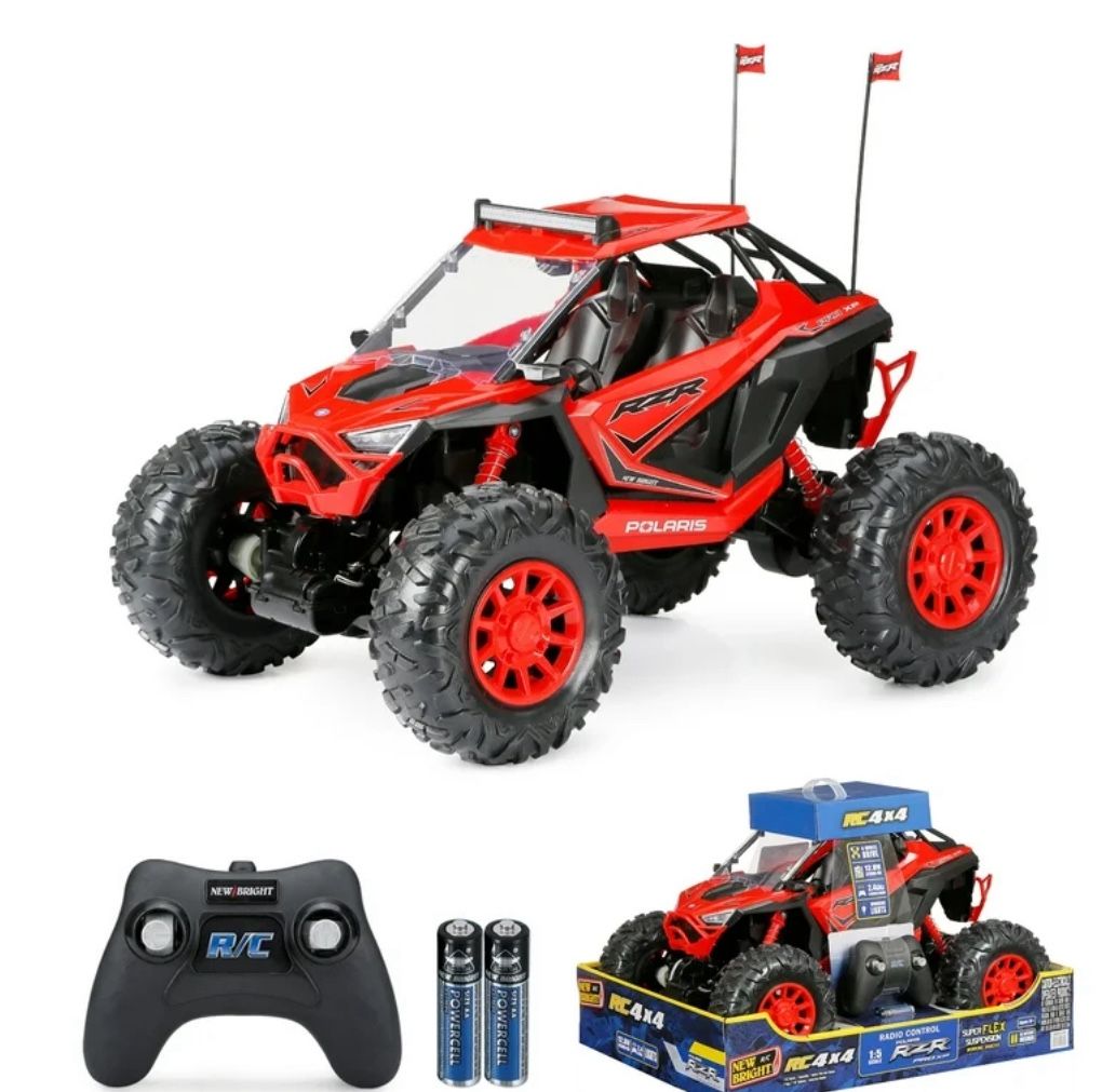 New Bright (1:5) RZR XP Pro Battery Remote Control Red Polaris ATV, 60805-2R Child Tween