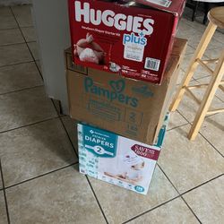 3 Boxes Of Pampers 