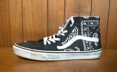 Vans SK8 Black/White Bandana Shoes Size 11.5