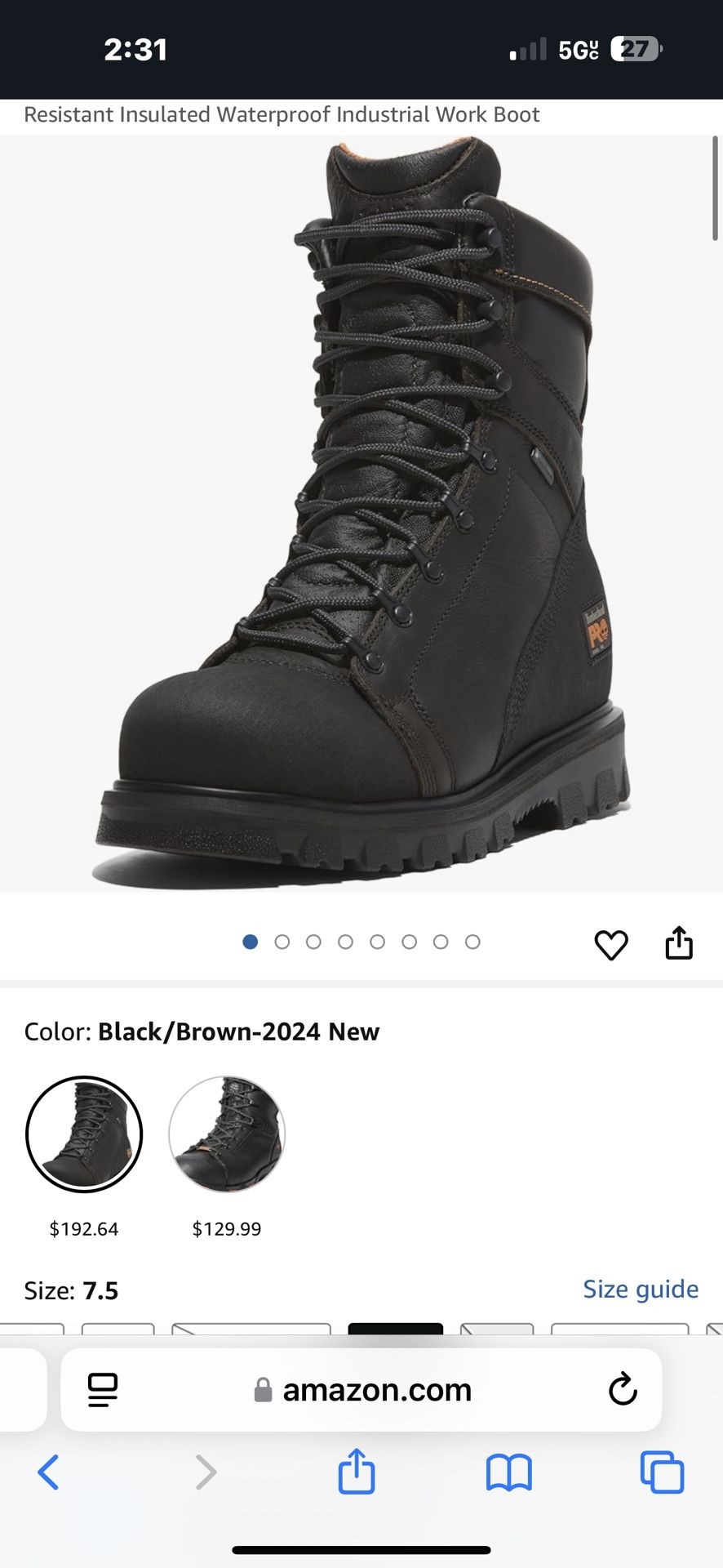 Timberland Pro New Size 7.5