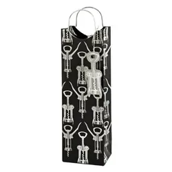 Cakewalk Silver Corkscrews Wine Bag, Black, 1 Count (Pack of 1), Multicolor
