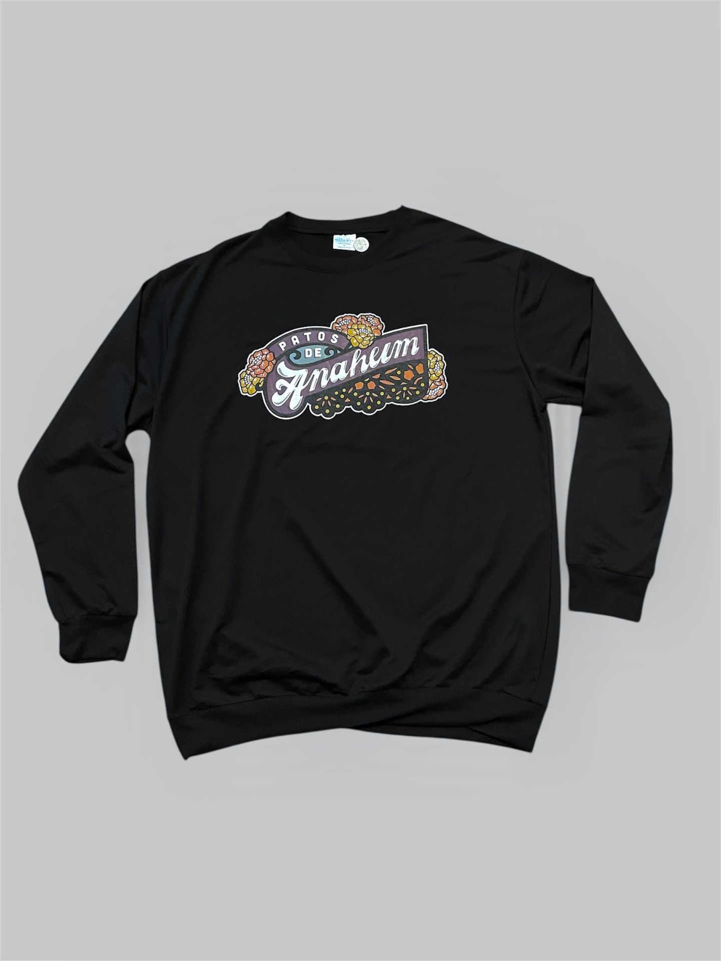 Anaheim Ducks “Patos De Anaheim” Dia De Los Muertos black crewneck sweatshirt Size XL