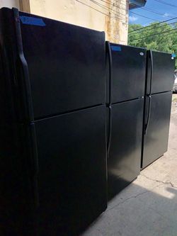 Black top and bottom refrigerators working perfectly with 4 months warranty, starting at $200 and up