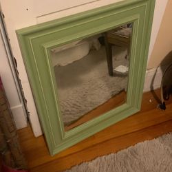 Green Framed Mirror 