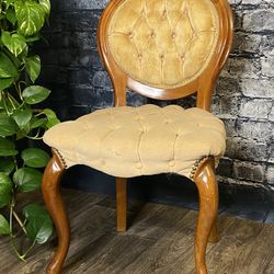Vintage Gold Velvet Chair