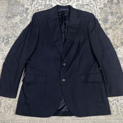 Vtg Brooks Brothers 346 Pinstripe Navy Blazer Suit Jacket 42ML 