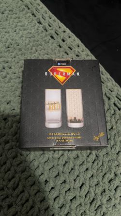 Super Man Movie Glass Cups New in Box
